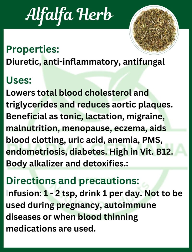 Alfalfa Herb Cut (Medicago sativa) 75g - Image 3